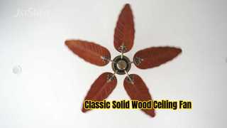 52 Inch Solid Wood Ceiling Fan Classic Rustic Style