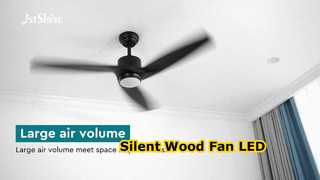 Lampu LED Kipas Langit-langit Kayu Hitam Modern