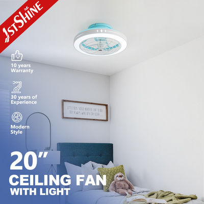Beli Kipas Angin Langit-Langit Profil Rendah ABS Biru 20 Inci dengan Remote Control dan Badan Lampu Logam pembuatan online