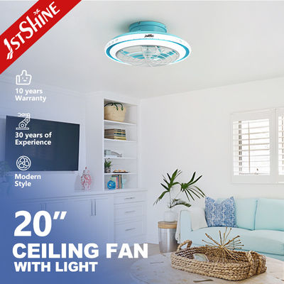 Beli Kipas langit-langit LED modern 220V biru dengan lampu LED redup dan remote control pembuatan online