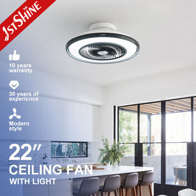 Beli 22 Inch Flush Mount Led Bladeless Ceiling Fan Low Profile Dimming Light pembuatan online