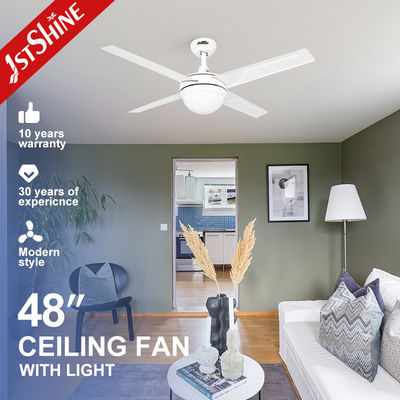 Beli 230V 50HZ OEM 4 Bilah Besi Lampu Kipas Langit-langit LED Jarak Jauh Dapat Diredupkan pembuatan online
