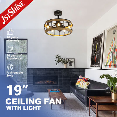 Beli 19 Inch Farmhouse Caged Bladeless Ceiling Fan Dengan Cahaya pembuatan online