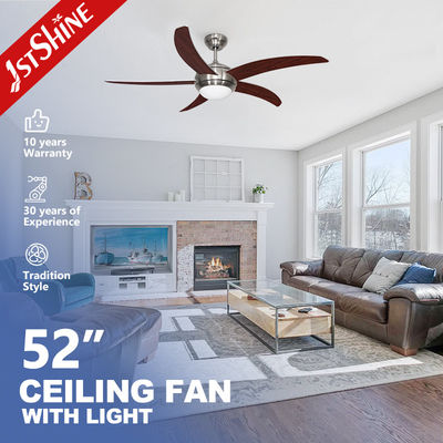 Beli Modern Style 5-Blade MDF Ceiling Fan dengan Lampu LED dan Remote Control dari 1stshine pembuatan online