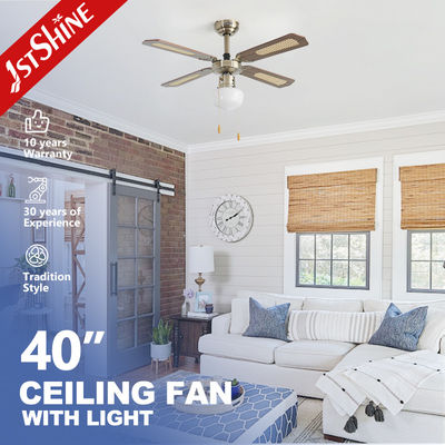 Beli CE Tradisional Dekorasi AC Langit-langit Fan Tarik Rantai 4 MDF Blades pembuatan online
