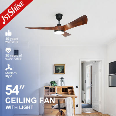 Beli Kipas Langit-Langit LED Warna Kayu 54 Inci 3 Baling-Baling Plastik Dengan Remote Control pembuatan online