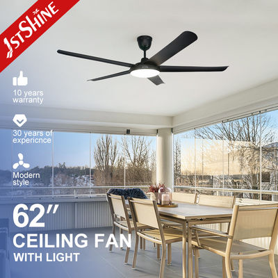 Beli 1stshine 6 Speed Silent DC Motor Ceiling Fan dengan 5 Black Plastic Blades dan Lampu LED pembuatan online
