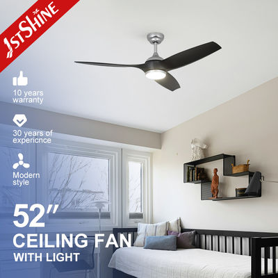 Beli Modern 52 Inch Hitam ABS Blades Volume Udara Tinggi Remote Pendinginan Langit-langit dengan Sumber Cahaya LED pembuatan online