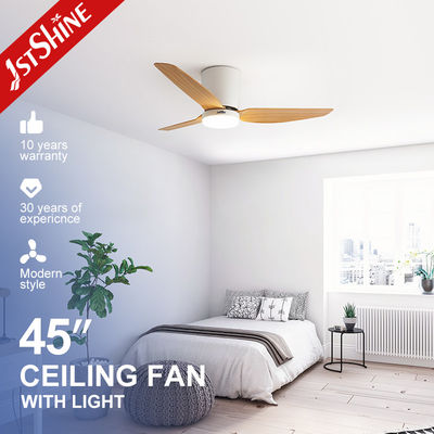 Beli 45 Inch Plastik Blade Fan Flush Mount 3 Blades Dimmable Led Light pembuatan online