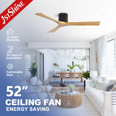 Beli Kipas Angin Langit-langit Lempeng Kayu Perumahan dengan Pemasangan Flush 52 Inch dan Remote Control pembuatan online