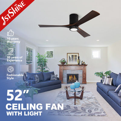 Beli Flush Mount Smart APP Control Fan Langit-langit Kayu Padat Dengan Lampu Dan Remote Untuk Rumah pembuatan online