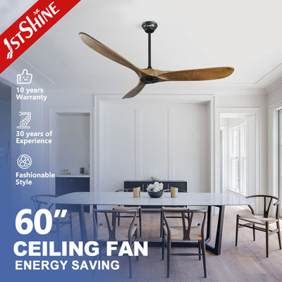 Beli 60 Inch Dark Walnut 5 Speed Remote Control 3 Blade Blade Kayu DC Pemanas Langit-langit untuk Hotel pembuatan online