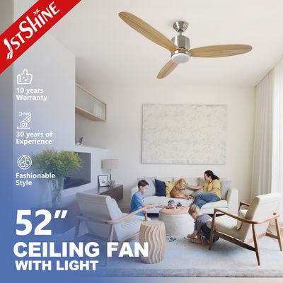 Beli Dimmable LED 52 Inch Solid Wood Ceiling Fan Light Dengan Smart App Control pembuatan online