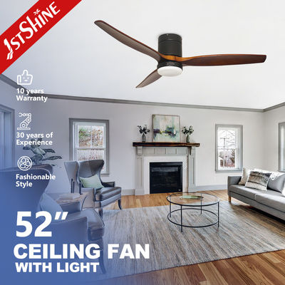 Beli 3 Bilah Kayu Alami Fan Langit-langit Dekoratif Flush Dipasang Dengan Remote pembuatan online