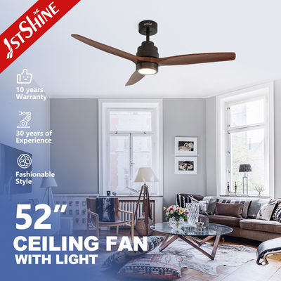 Beli Solid Wood Ergonomic Remote LED Ceiling Fan With Dimmable DC Motor pembuatan online