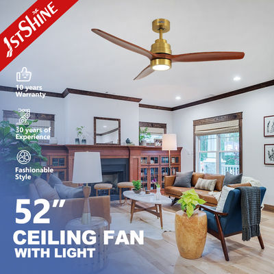 Beli 10- 1stshine LED Ceiling Fan with Gold Luxury Solid Wood and Adjustable LED Lighting pembuatan online