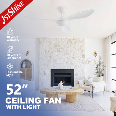 Beli Kipas langit-langit putih 52 inci dengan lampu LED dimmable dan remote control DC motor pembuatan online
