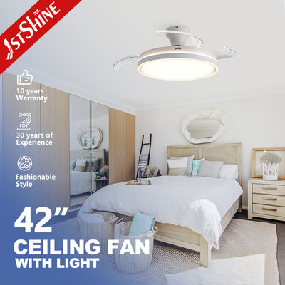 Beli 42-Inch Retractable Ceiling Fan Light Foldable Blades Dimmable LED Light pembuatan online