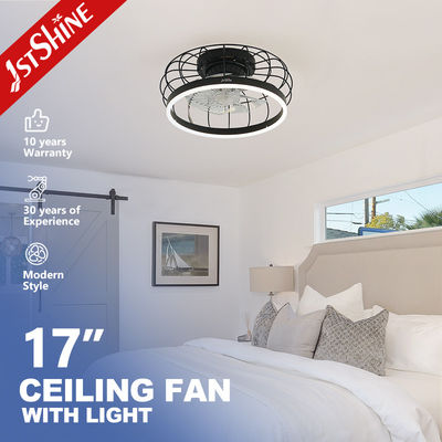 Harga bagus Kipas Angin Langit-Langit Flush Mount Hitam Desain Modern LED 1stshine dengan Sakelar Remote Control on line