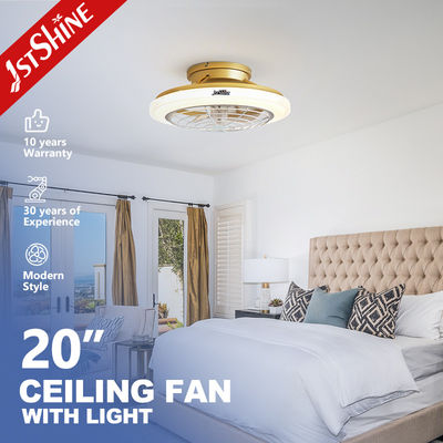 Harga bagus 1stshine 20 inci Low Profile Gold Ceiling Fan dengan lampu LED dan Wall Control Switch on line