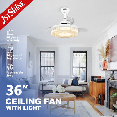 Harga bagus CE Smart Wifi Control Invisible Ceiling Fan Light untuk Kamar Tidur 36 Inch on line