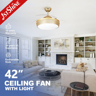 Harga bagus Kipas langit-langit transparan dengan lampu LED 1stshine Desain Eropa mewah on line