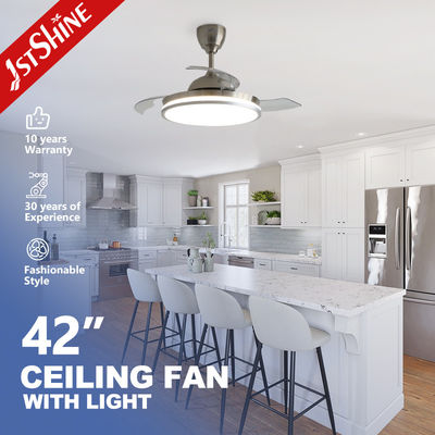 Starry Decorative LED Ceiling Fan with Retractable Hidden Blades and Air Conditioning
