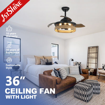 Harga bagus 36 Inch Black Caged Ceiling Fan dengan Light dan Remote Midcentury Lighting Solution on line