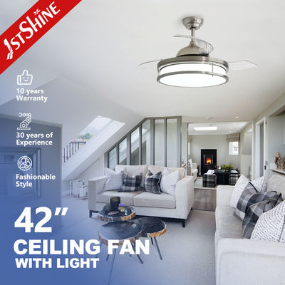 Harga bagus 42 Inch Invisible Ceiling Fan Dengan Dimmable Led Light 3 Pc Blades Ruang Tidur Indoor on line