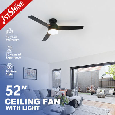 Langit-langit Rendah MDF Hitam Blades Fan Langit-langit dengan remote control dan 1450lm Flux Cahaya