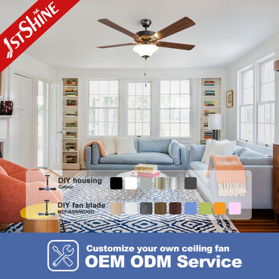 Harga bagus Retro Ceiling Fan Trending New 5 MDF Blades With Lights Tradisional Tarik Rantai on line