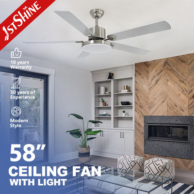 Harga bagus Smart Home 58 Inch Ceiling Fan dengan 5 MDF Blades dan Remote Control 3 Warna Lampu LED on line