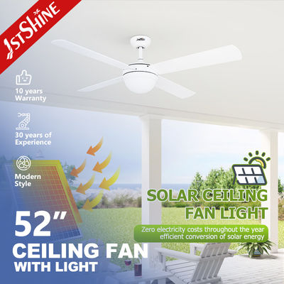 Harga bagus LED Solar Ceiling Fan Energy Saving DC Motor 6 Kecepatan Putih Mdf Blade on line