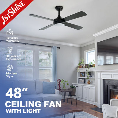 Finish Hitam ODM Ukuran 3 Warna LED Dimmable Ceiling Fan dengan Input 110-240V/50Hz-60Hz