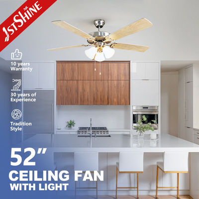 Harga bagus Metal Classic AC Motor Ceiling Fan Dengan Light 5 Plywood Blades on line