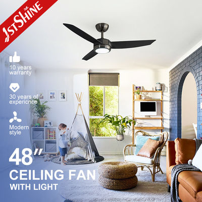Harga bagus Fan Langit-langit Led Hitam Dimmable Untuk Rumah 48 