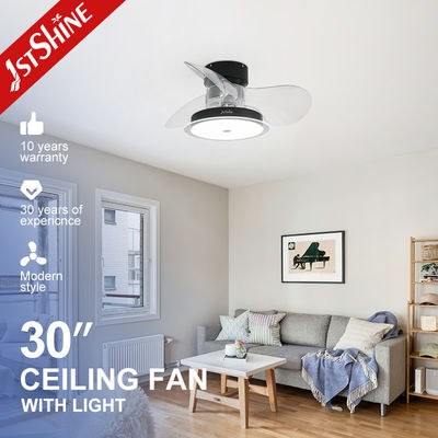 30 Inch LED Lighting Ceiling Fan 3 ABS Clear Blades Soft Wind and APP Switch Style 2-