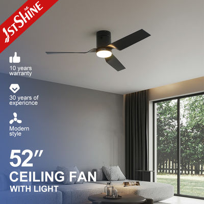Harga bagus Low Profile 52 Inch Smart Led Ceiling Fan Flush Mount 3 Abs Blades Dengan Speaker on line