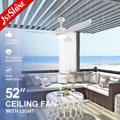 Harga bagus 3 Pisau Plastik Kipas Langit-Langit LED Putih, Kipas Langit-Langit Tahan Air Dengan Motor DC Ringan on line