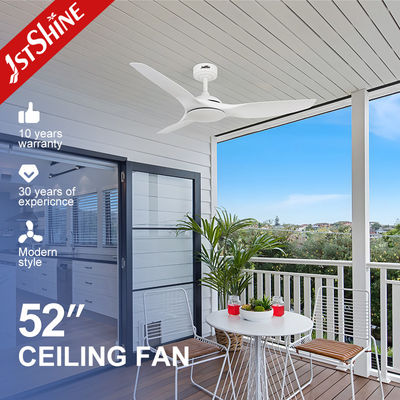 Harga bagus 52 Inch White Ceiling Fan Tanpa Cahaya ABS Blade Smart APP Control on line