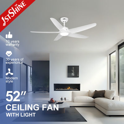 Kipas Langit-langit Putih Dengan Lampu 5 Bilah Plastik DC Motor Menghemat Energi