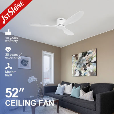 Kipas langit-langit profil rendah 3 bilah plastik putih kipas flush mount dengan remote