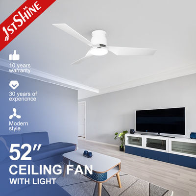 Modern 6 Speed Choice LED Ceiling Fan with Low Profile Design and White Plastic Blades