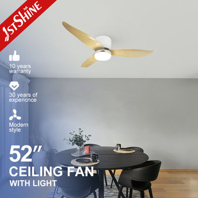 Harga bagus Flush Mount 52 Inch Kayu Biji ABS Blades Langit-langit Fan Dengan Cahaya on line