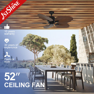 Harga bagus Low Noise Decorative Tropical 5 Blades Ceiling Fan Penghematan Energi Aliran Udara Besar on line
