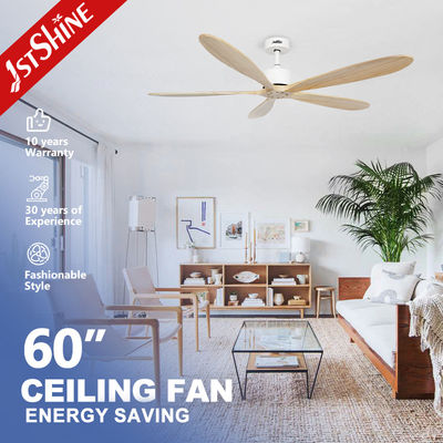 Harga bagus 60 Inch 5 Wooden Blade Ceiling Fan dengan 5 Speed DC Motor on line