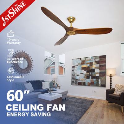 3 Lempeng Kayu Dekoratif 60 Inch Fan Langit-langit 220V Dengan Remote Control