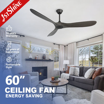 60-inch Solid Wood Blades Smart Adjustable Wind Speed Ceiling Fan for Customized Needs