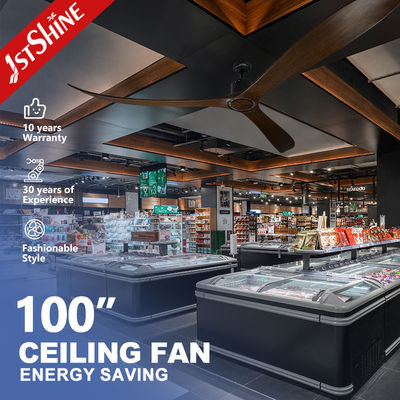 Harga bagus Ruang Rapat 100 Inci Kipas Angin Langit-Langit dengan Remote Control Daya 35W dan Bilah Kayu on line