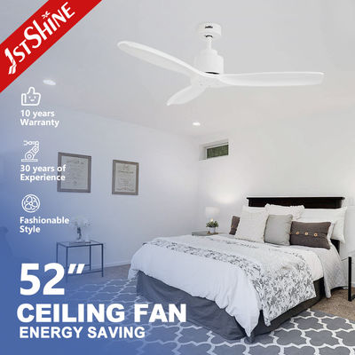 Harga bagus 52 Inch White Solid Wood Blades DC Motor LED Ceiling Fan Tidak Dilengkapi NO App-Controlled on line
